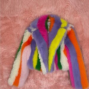 Colorful Faux Fur Jacket